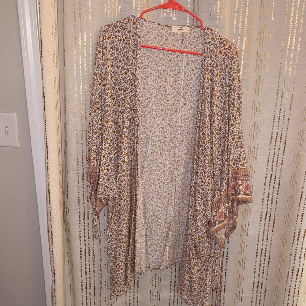 Entro Orange and Pink Floral Kimono